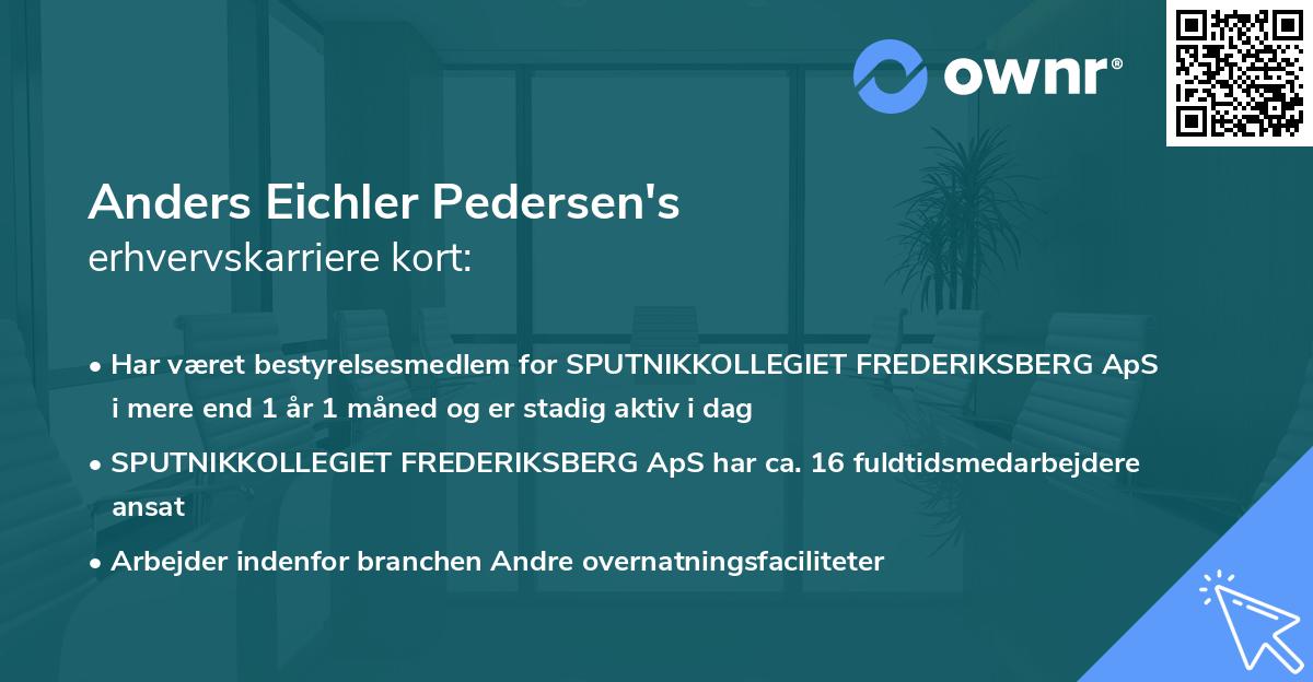 Anders Eichler Pedersen's erhvervskarriere kort