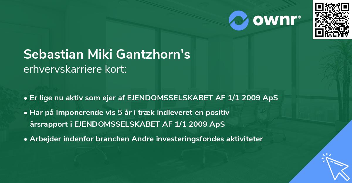 Sebastian Miki Gantzhorn's erhvervskarriere kort