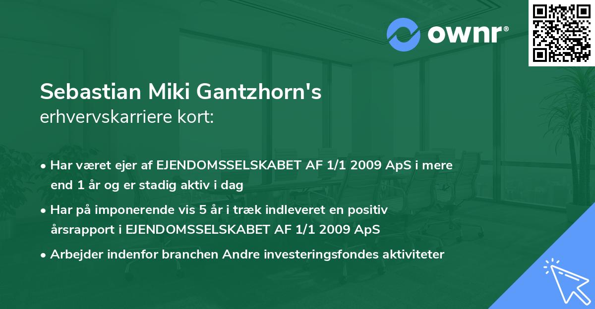 Sebastian Miki Gantzhorn's erhvervskarriere kort