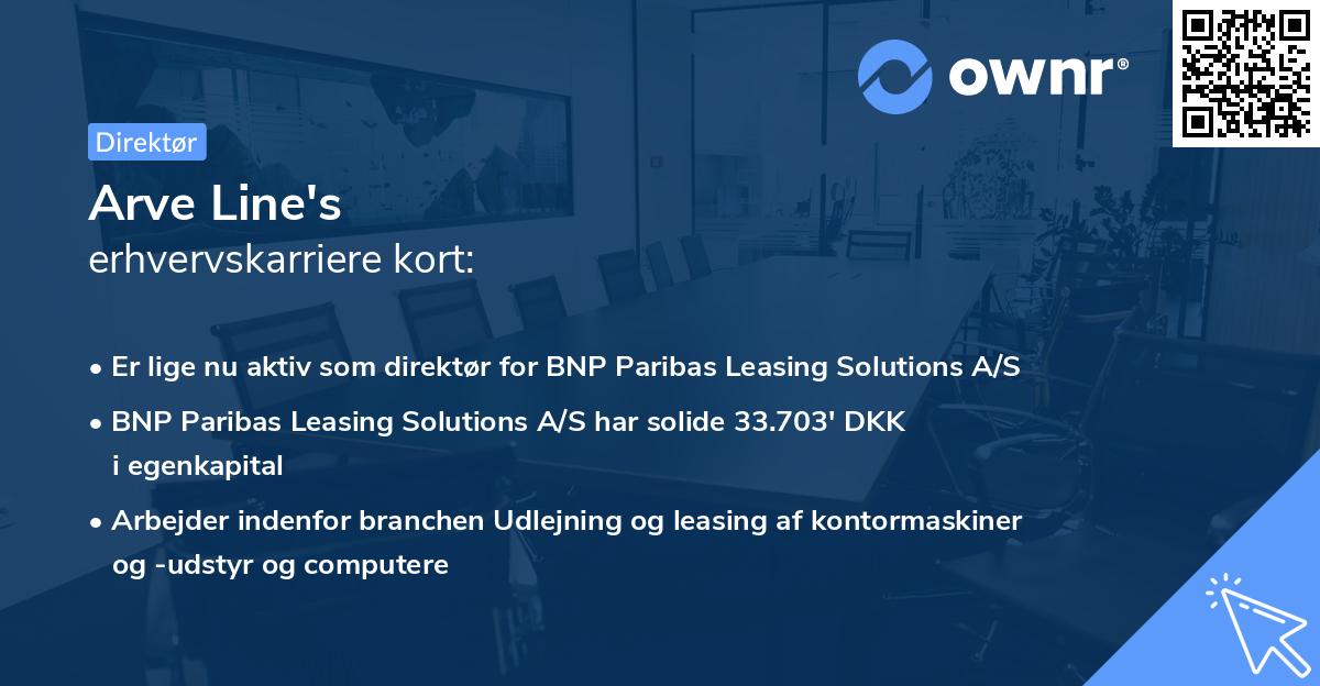 Arve Line's erhvervskarriere kort