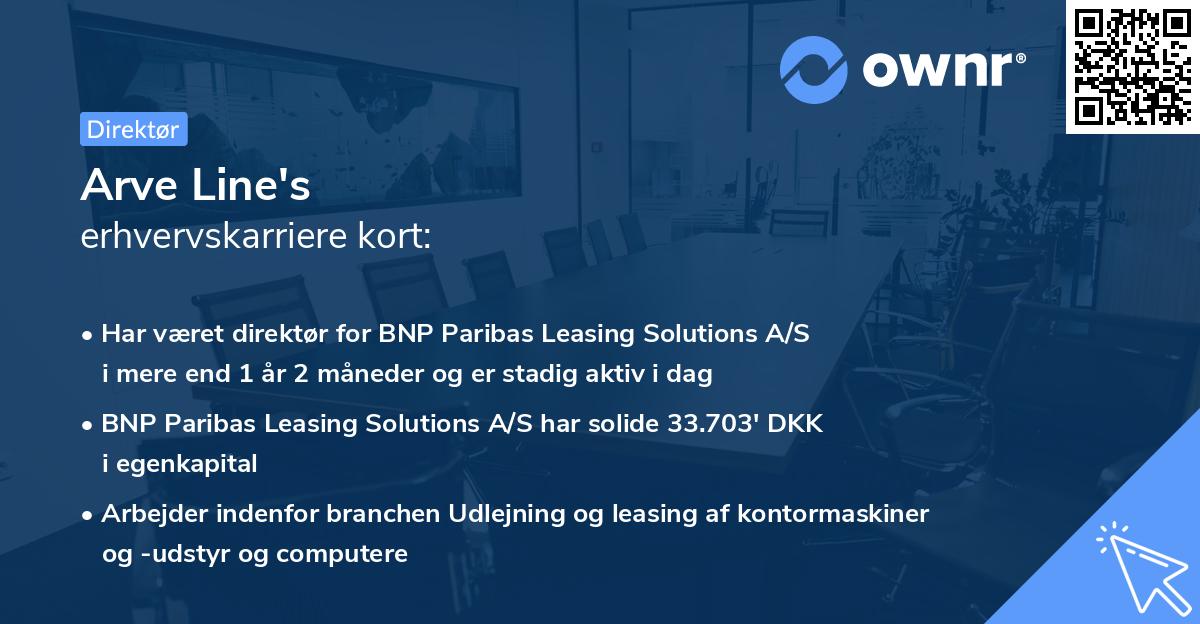 Arve Line's erhvervskarriere kort
