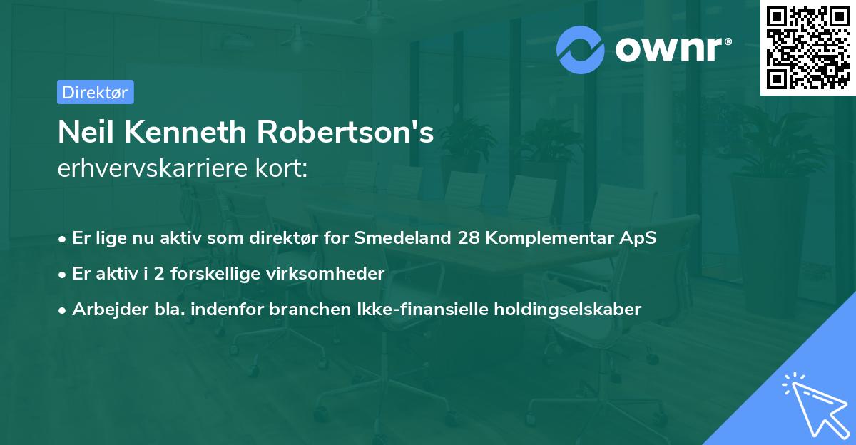 Neil Kenneth Robertson's erhvervskarriere kort