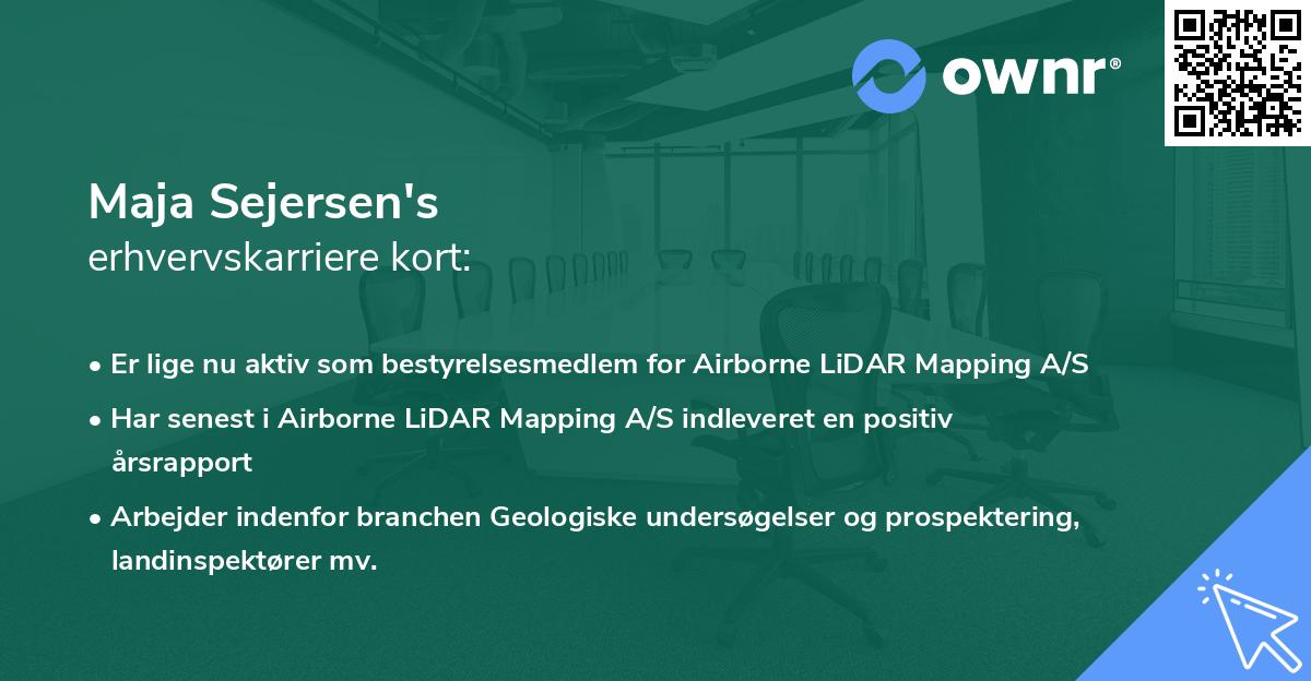 Maja Sejersen's erhvervskarriere kort