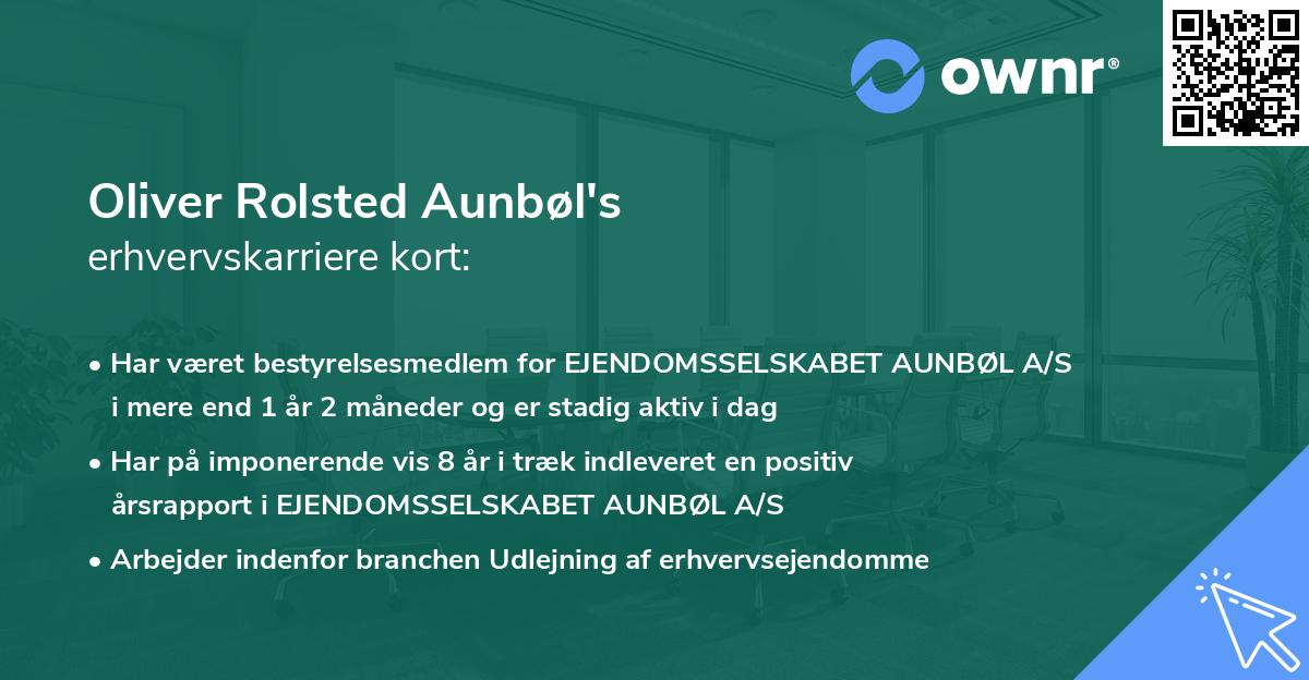 Oliver Rolsted Aunbøl's erhvervskarriere kort