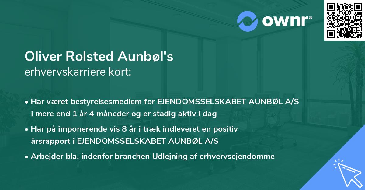 Oliver Rolsted Aunbøl's erhvervskarriere kort