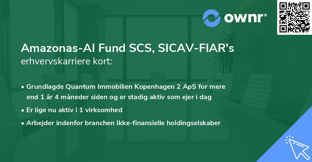 Amazonas-AI Fund SCS, SICAV-FIAR's erhvervskarriere kort