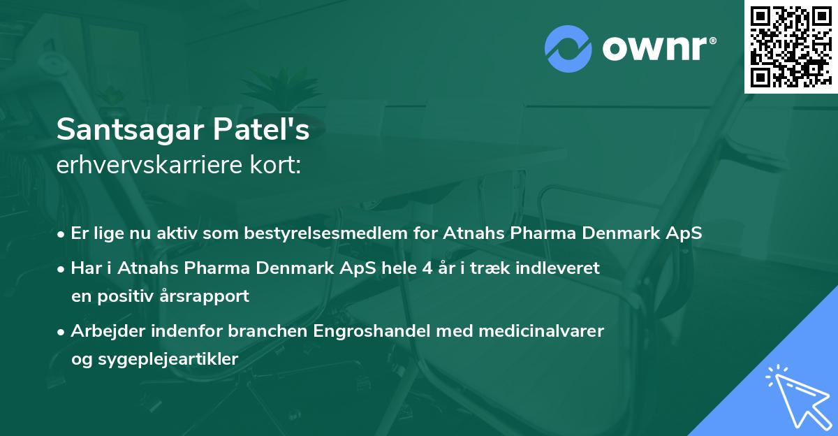 Santsagar Patel's erhvervskarriere kort