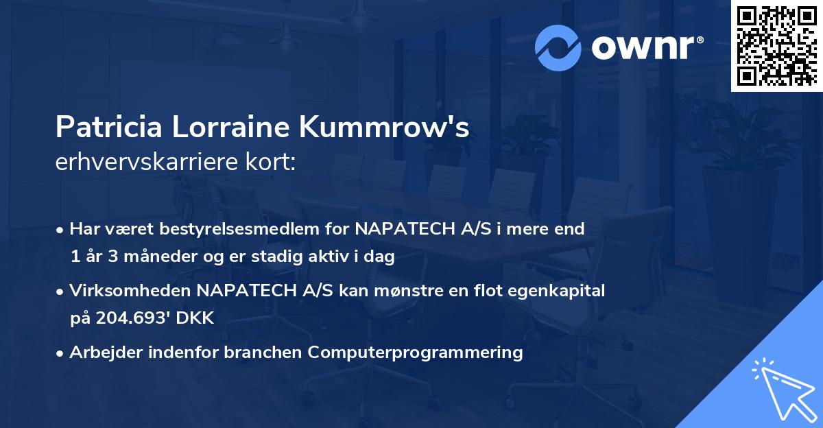 Patricia Lorraine Kummrow's erhvervskarriere kort