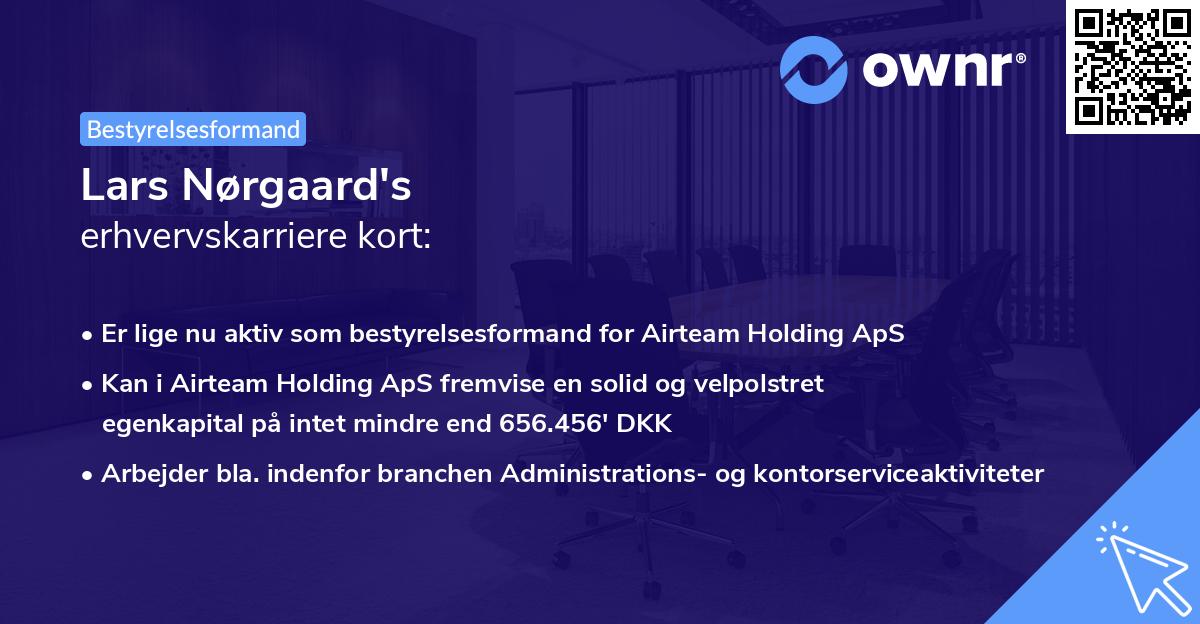 Lars Nørgaard's erhvervskarriere kort