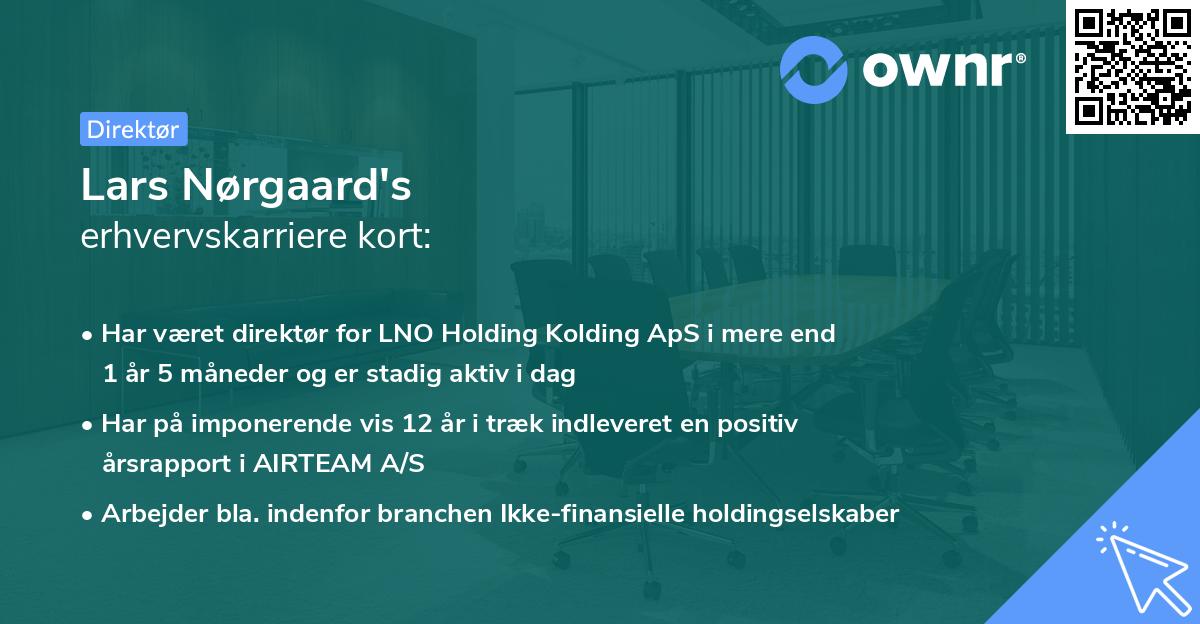 Lars Nørgaard's erhvervskarriere kort