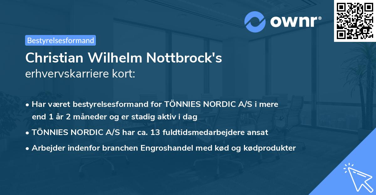 Christian Wilhelm Nottbrock's erhvervskarriere kort