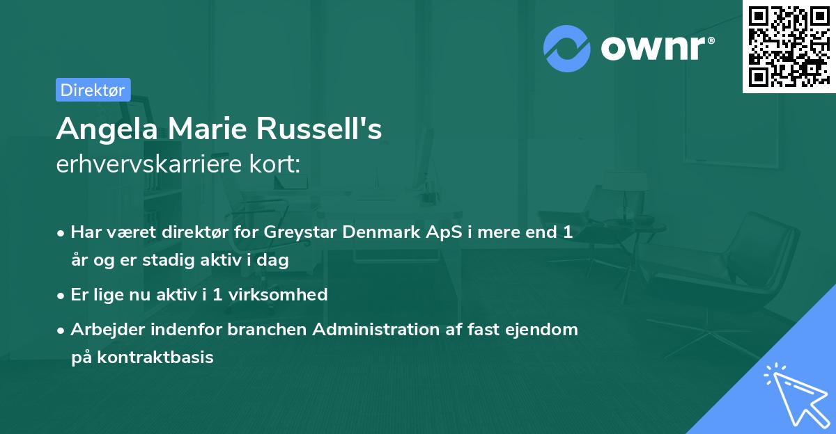 Angela Marie Russell's erhvervskarriere kort