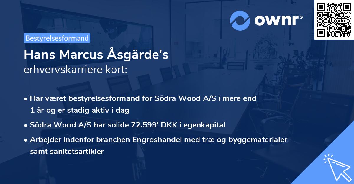 Hans Marcus Åsgärde's erhvervskarriere kort