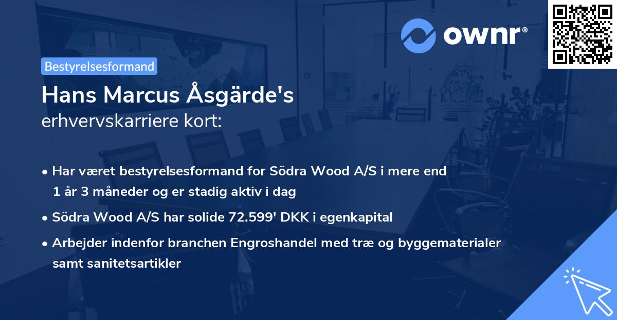 Hans Marcus Åsgärde's erhvervskarriere kort