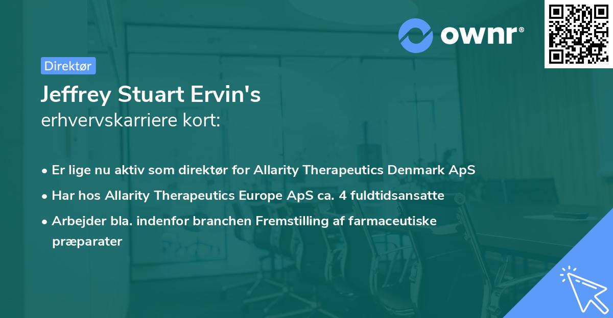 Jeffrey Stuart Ervin's erhvervskarriere kort