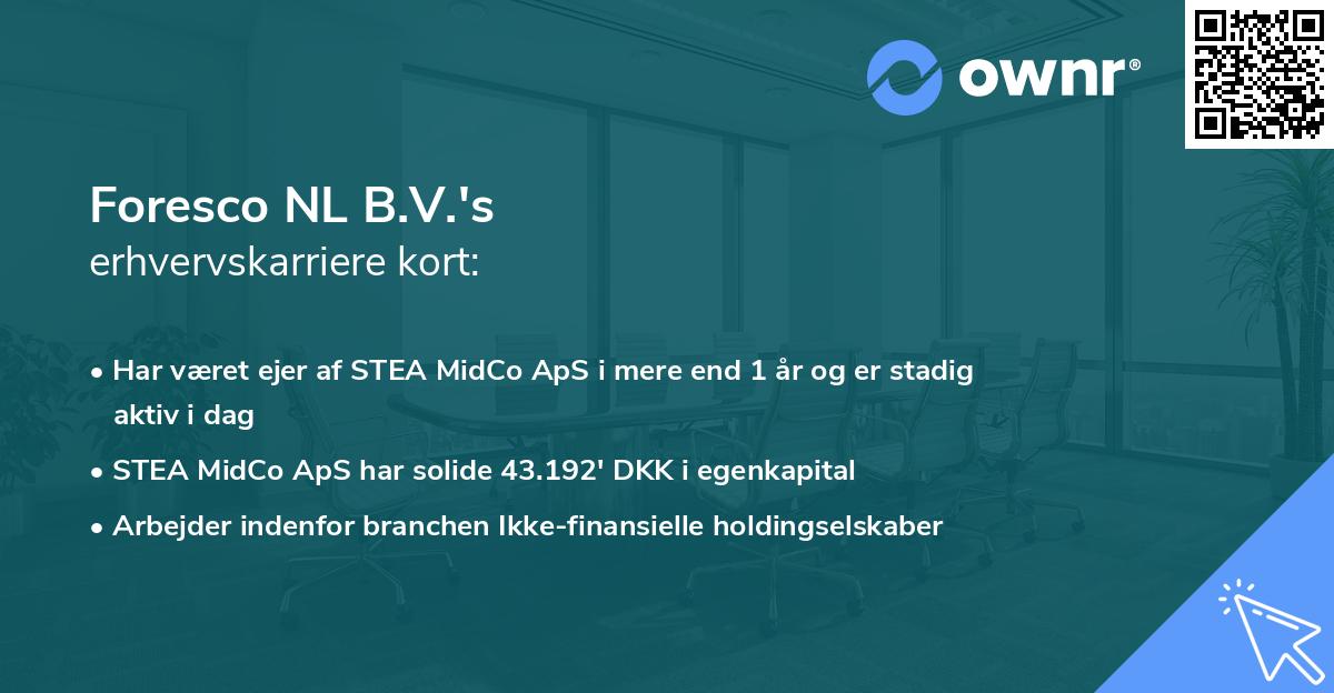 Foresco NL B.V.'s erhvervskarriere kort