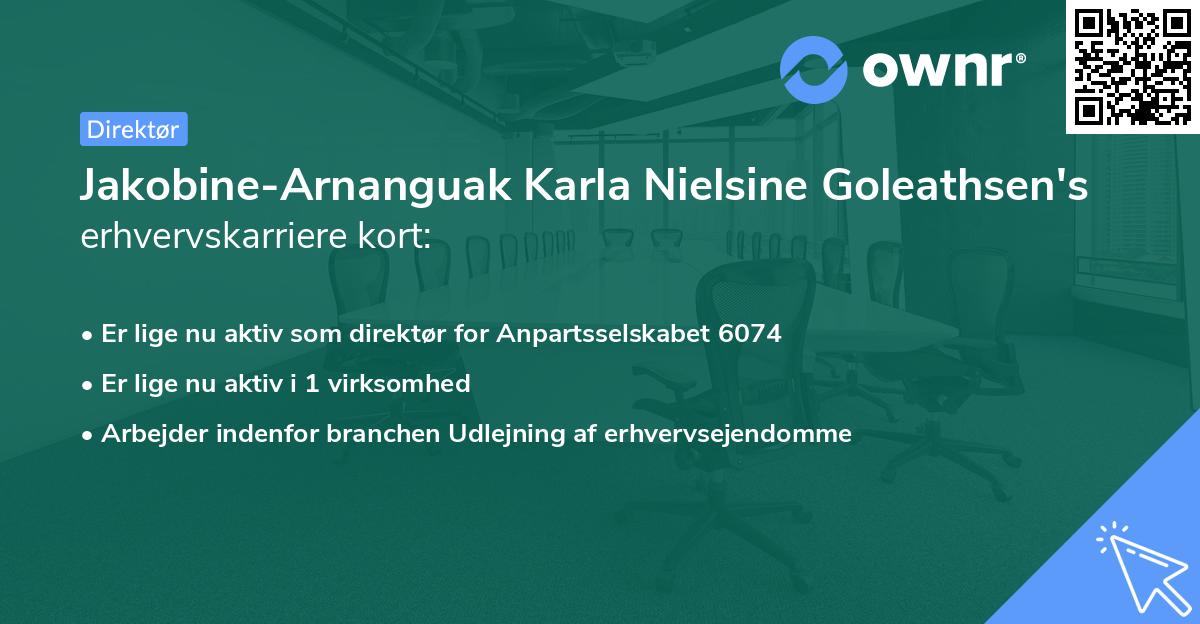 Jakobine-Arnanguak Karla Nielsine Goleathsen's erhvervskarriere kort