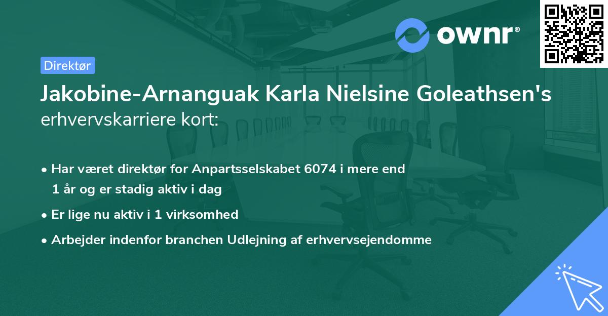 Jakobine-Arnanguak Karla Nielsine Goleathsen's erhvervskarriere kort