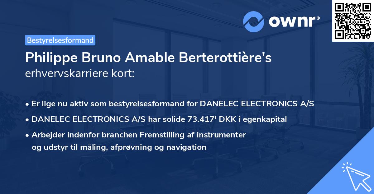 Philippe Bruno Amable Berterottière's erhvervskarriere kort