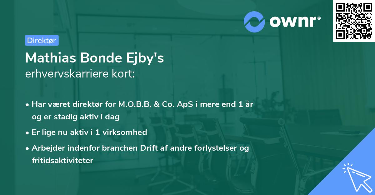 Mathias Bonde Ejby's erhvervskarriere kort