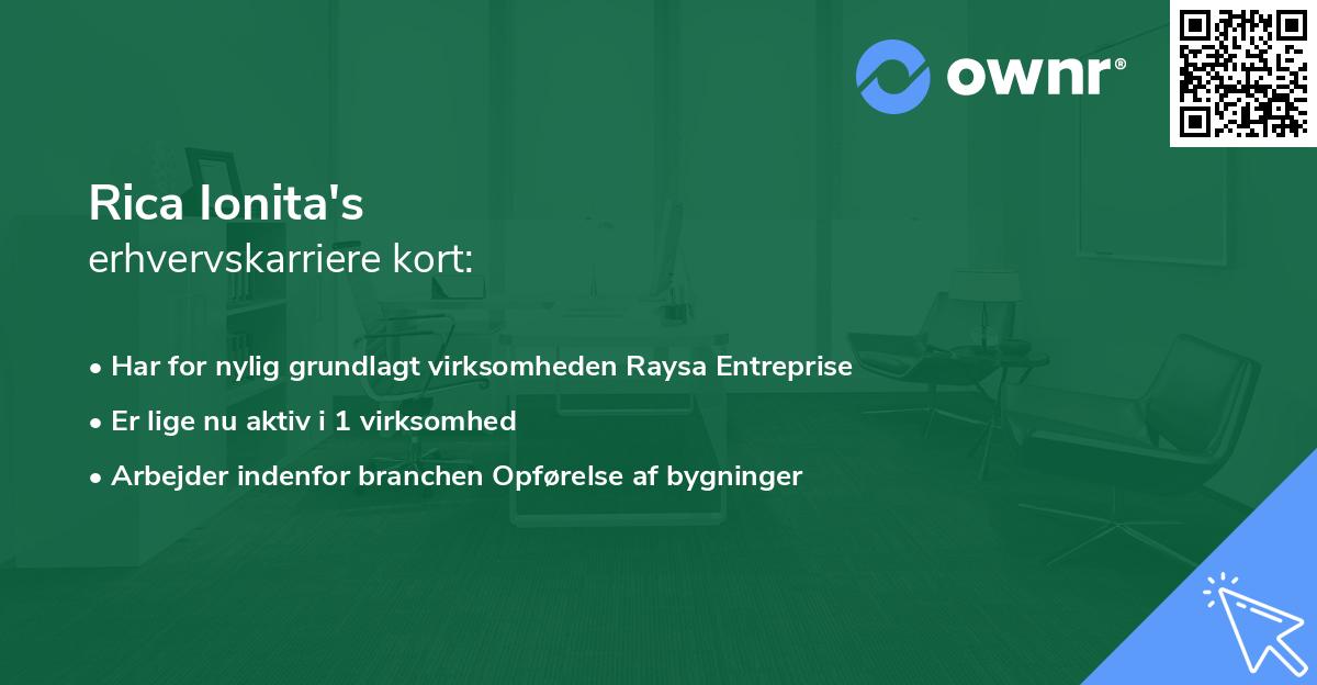 Rica Ionita's erhvervskarriere kort