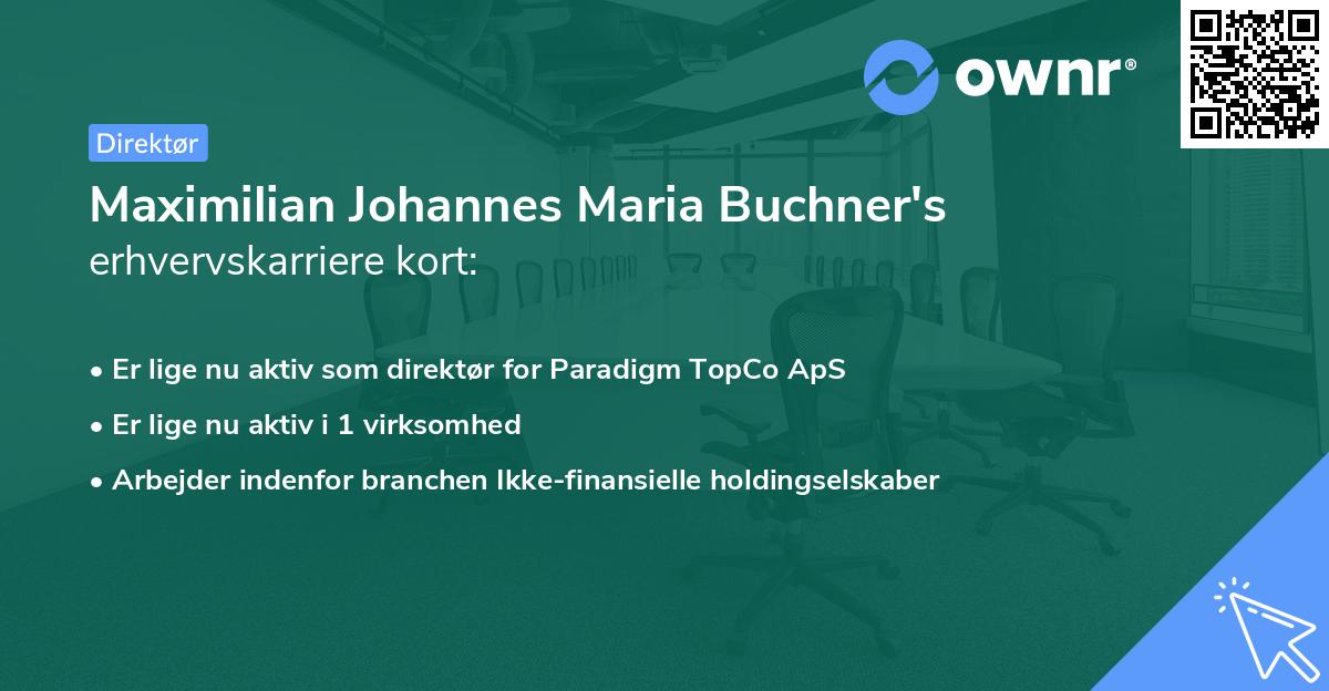 Maximilian Johannes Maria Buchner's erhvervskarriere kort
