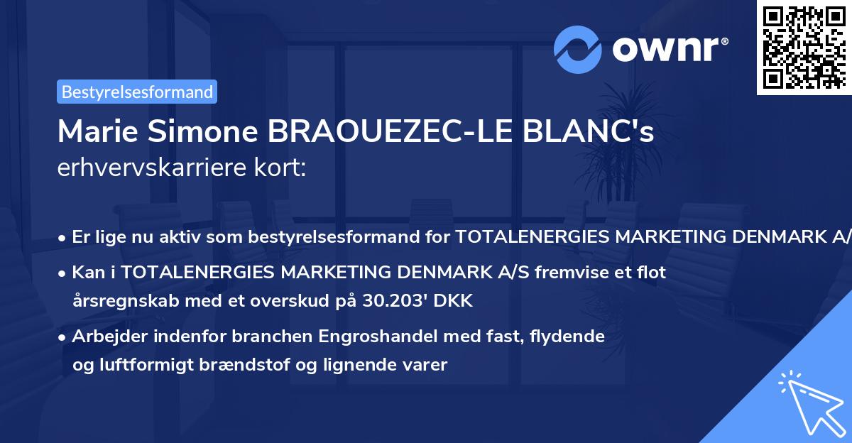 Marie Simone BRAOUEZEC-LE BLANC's erhvervskarriere kort