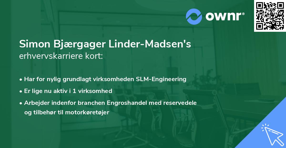 Simon Bjærgager Linder-Madsen's erhvervskarriere kort