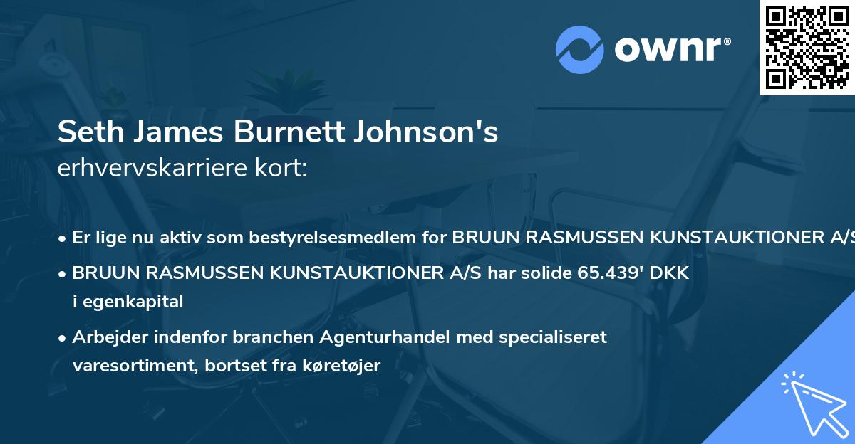 Seth James Burnett Johnson's erhvervskarriere kort