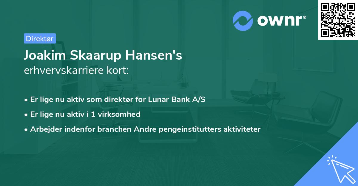 Joakim Skaarup Hansen's erhvervskarriere kort