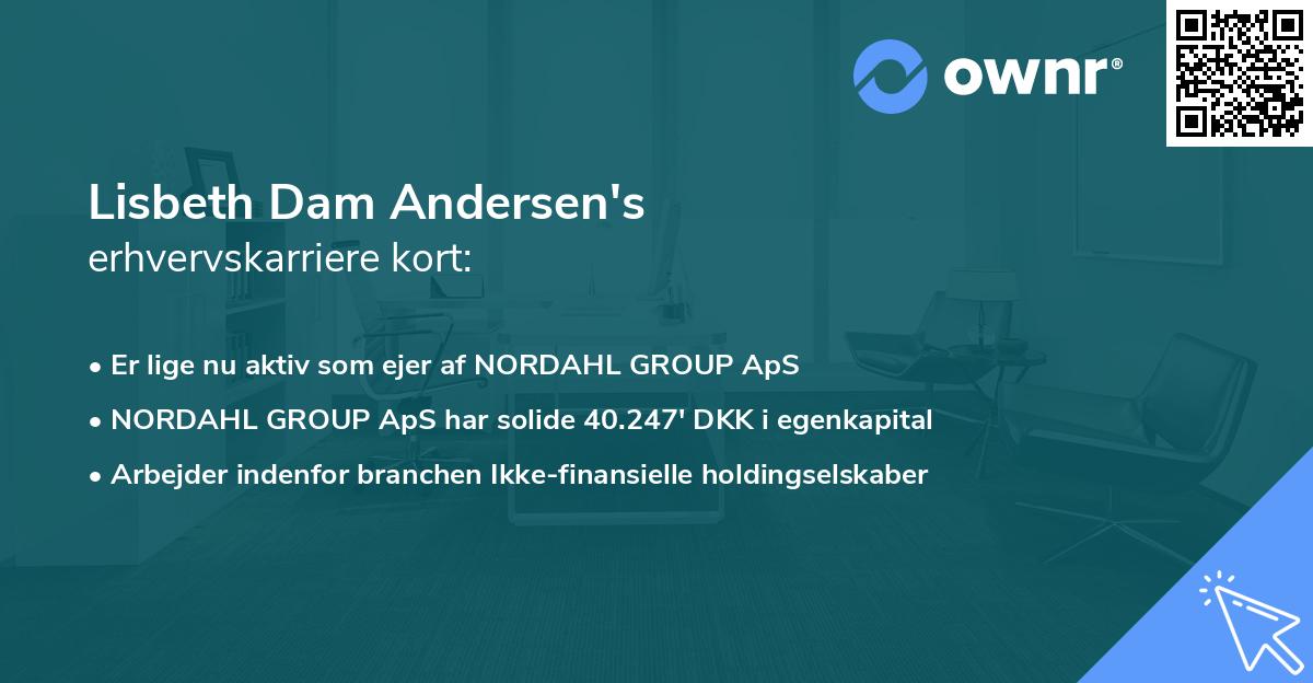 Lisbeth Dam Andersen's erhvervskarriere kort
