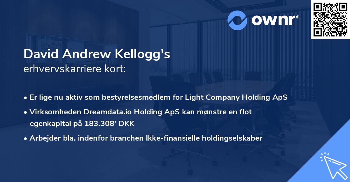 David Andrew Kellogg's erhvervskarriere kort