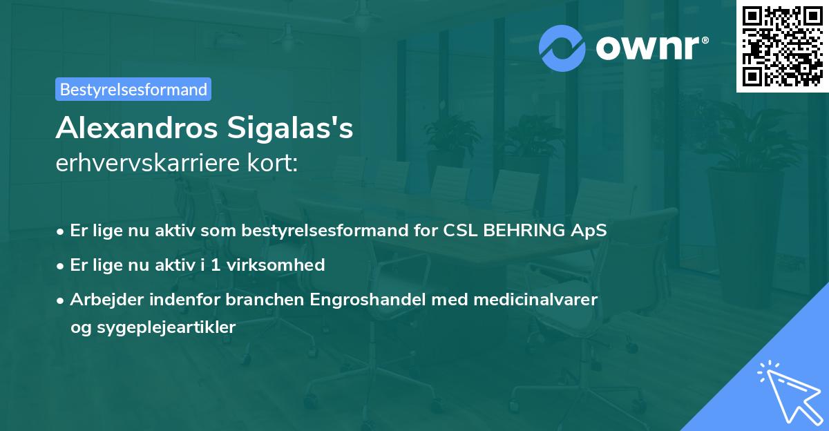 Alexandros Sigalas's erhvervskarriere kort