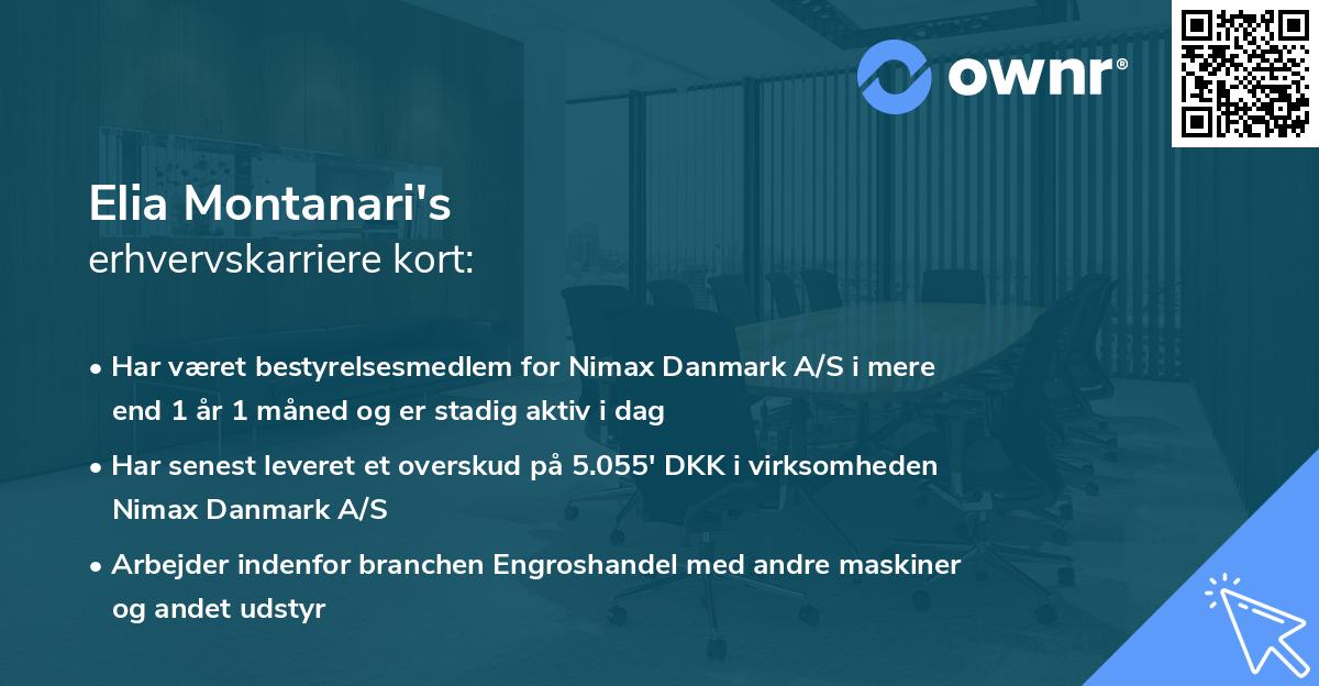 Elia Montanari's erhvervskarriere kort