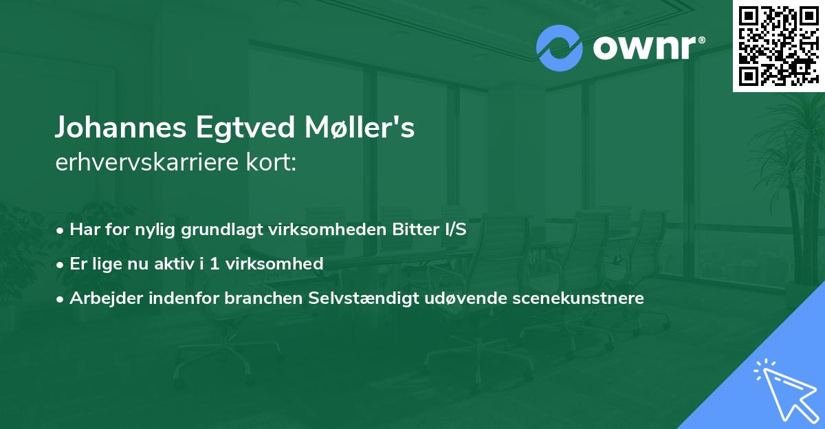Johannes Egtved Møller's erhvervskarriere kort