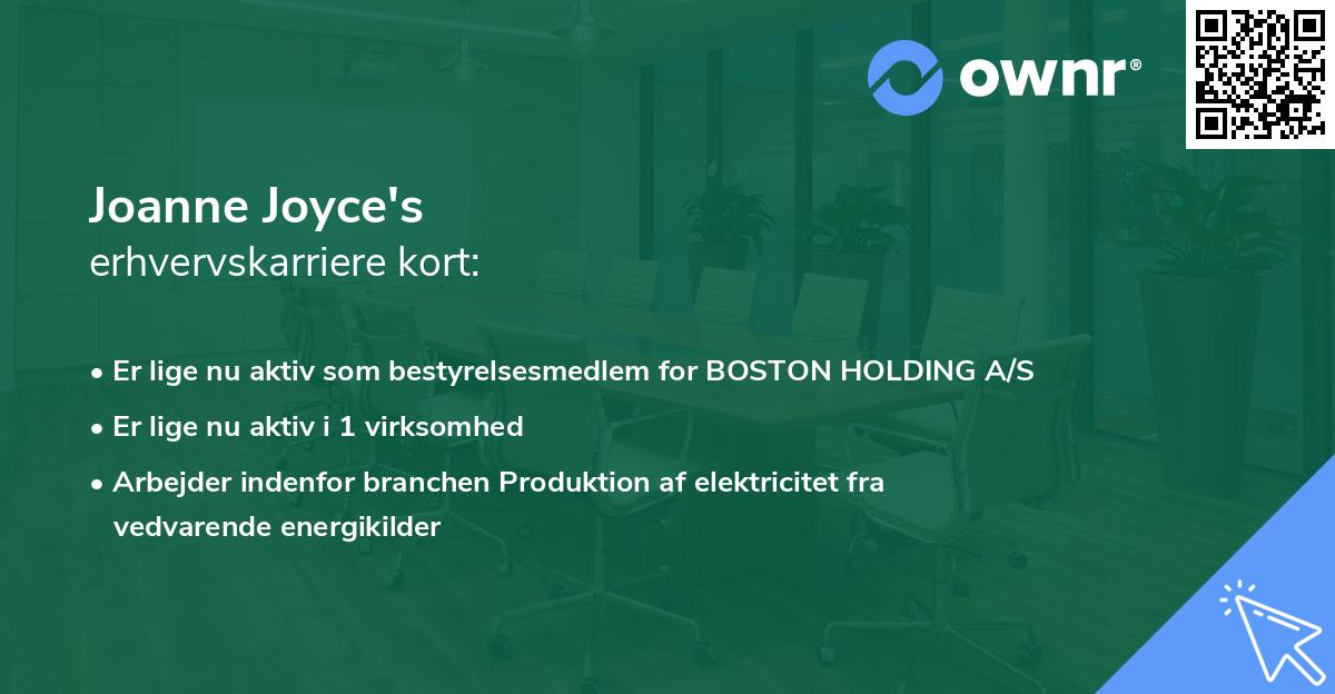 Joanne Joyce's erhvervskarriere kort