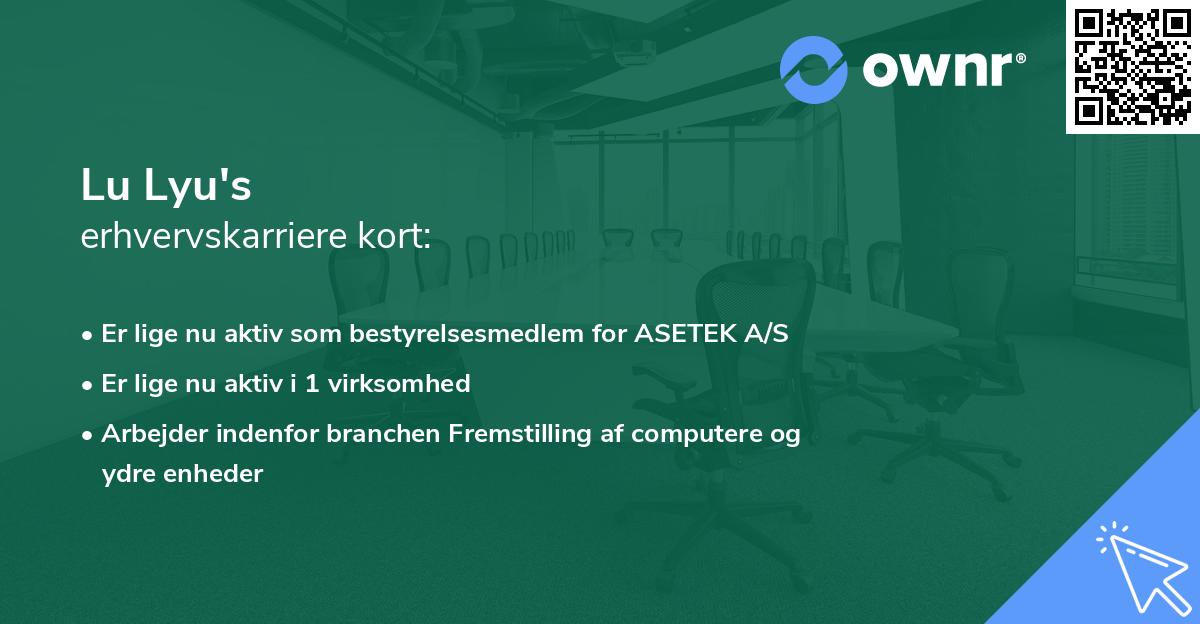Lu Lyu's erhvervskarriere kort