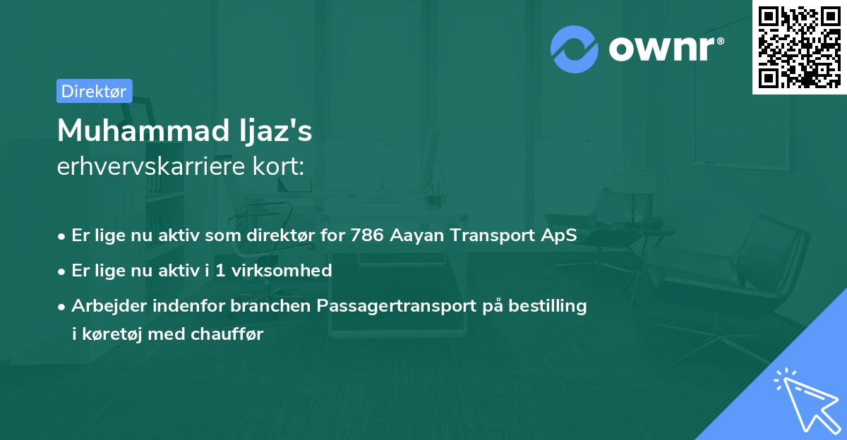 Muhammad Ijaz's erhvervskarriere kort