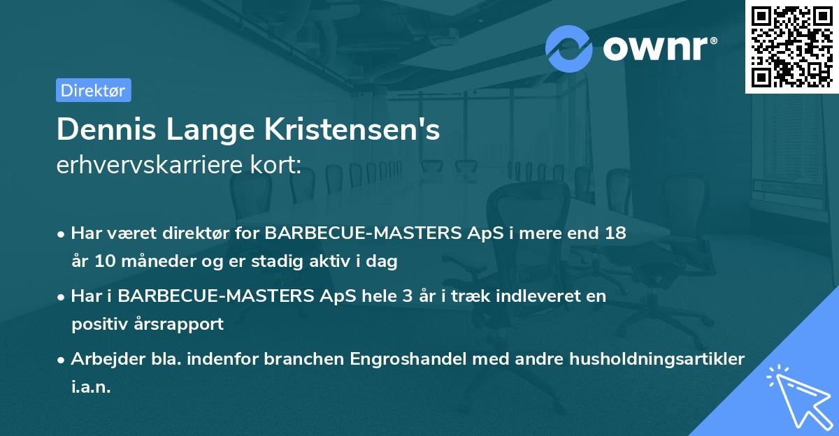 Dennis Lange Kristensen's erhvervskarriere kort