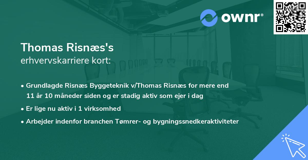 Thomas Risnæs's erhvervskarriere kort