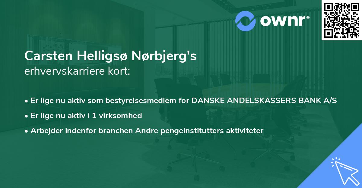 Carsten Helligsø Nørbjerg's erhvervskarriere kort