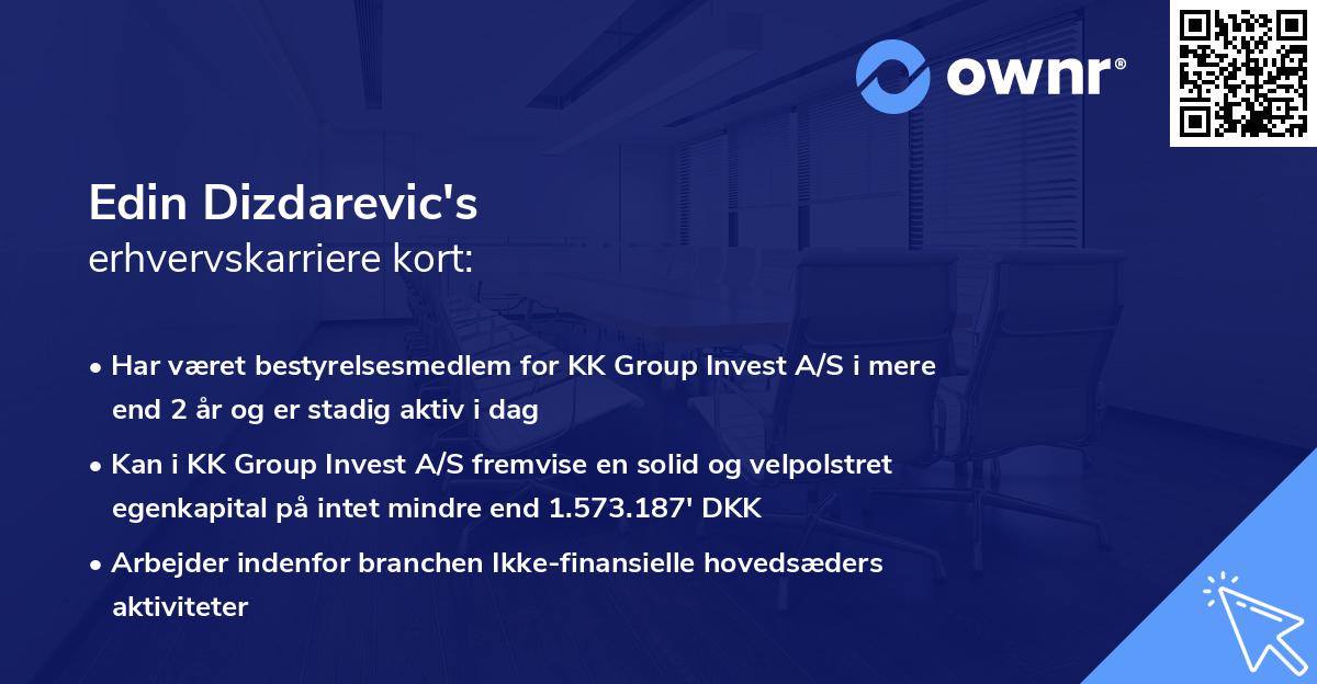 Edin Dizdarevic's erhvervskarriere kort