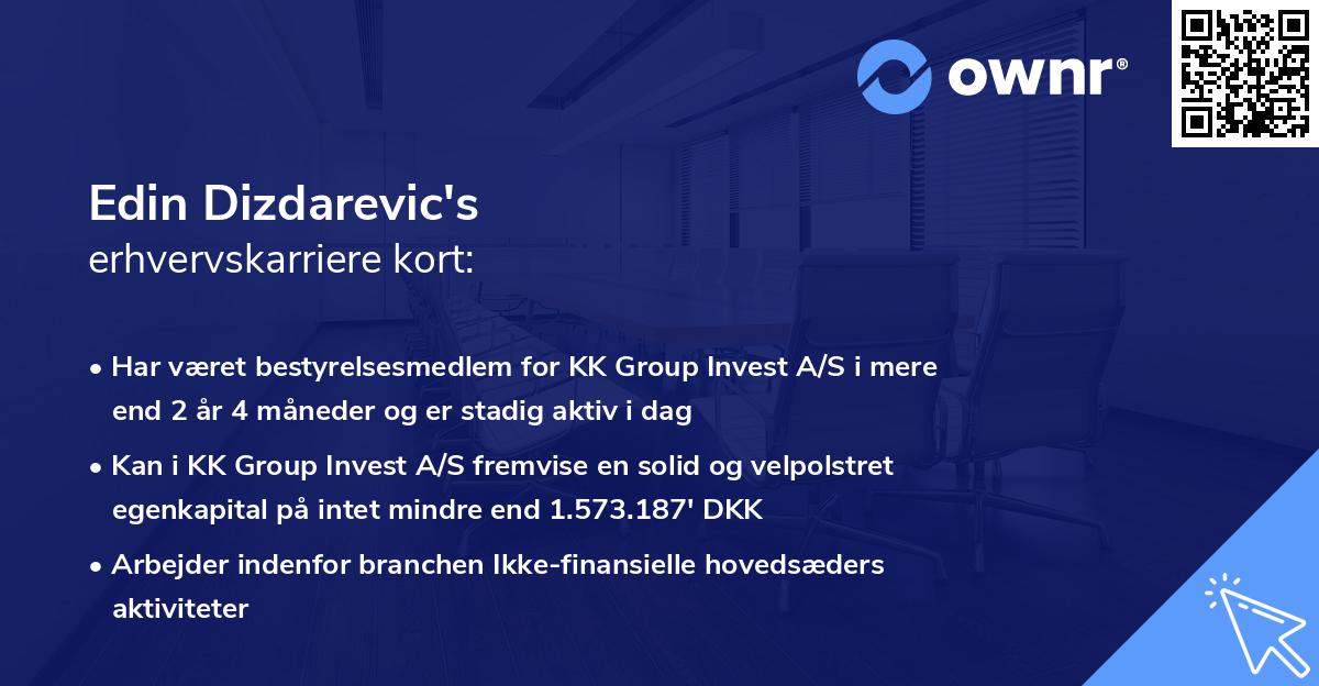 Edin Dizdarevic's erhvervskarriere kort