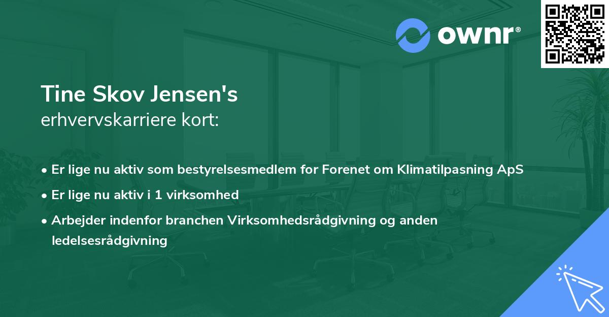 Tine Skov Jensen's erhvervskarriere kort