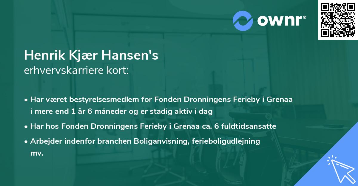Henrik Kjær Hansen's erhvervskarriere kort
