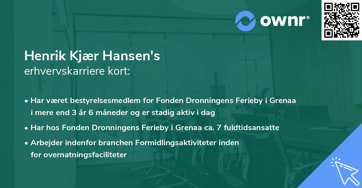 Henrik Kjær Hansen's erhvervskarriere kort