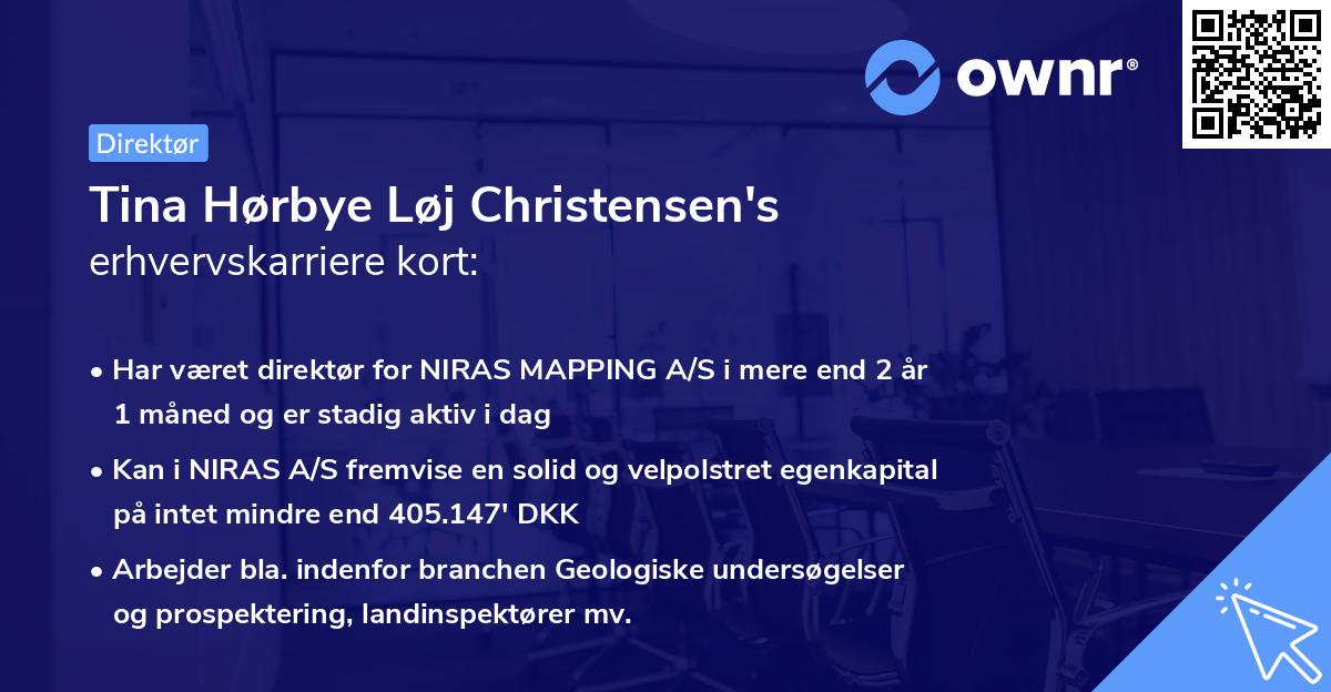Tina Hørbye Løj Christensen's erhvervskarriere kort