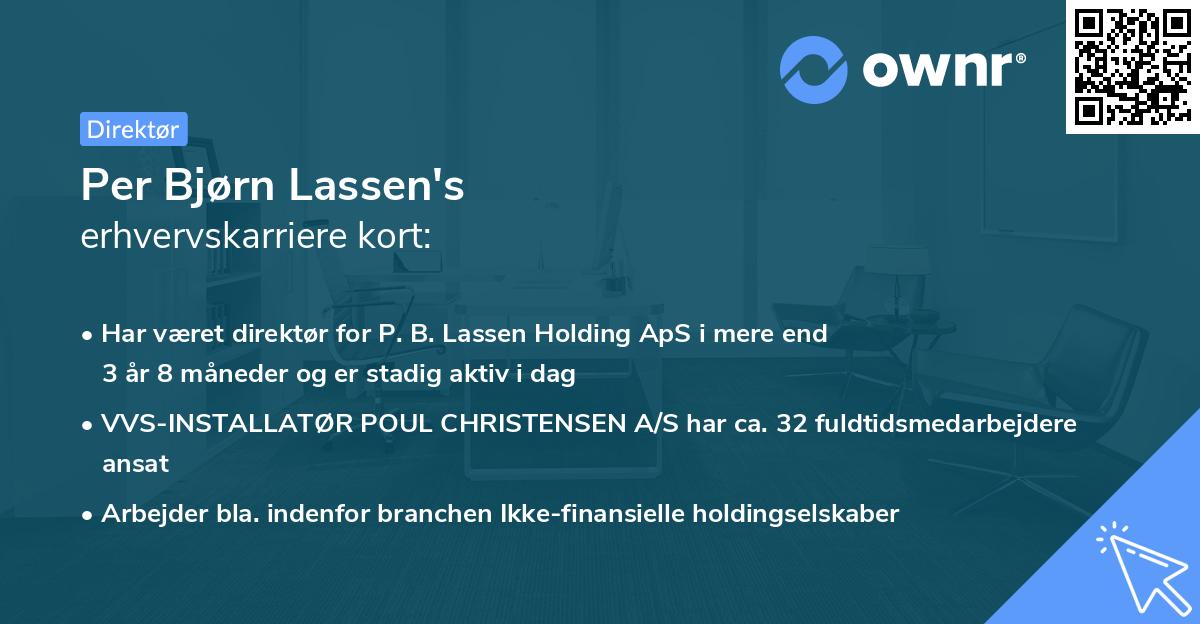 Per Bjørn Lassen's erhvervskarriere kort