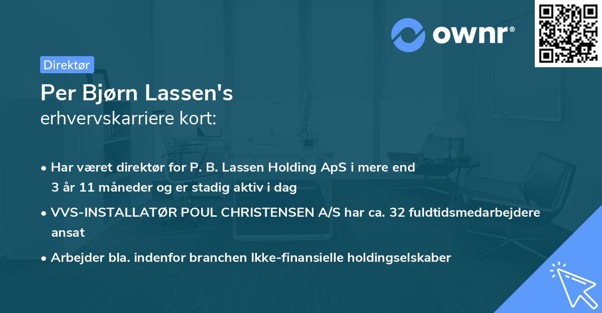 Per Bjørn Lassen's erhvervskarriere kort