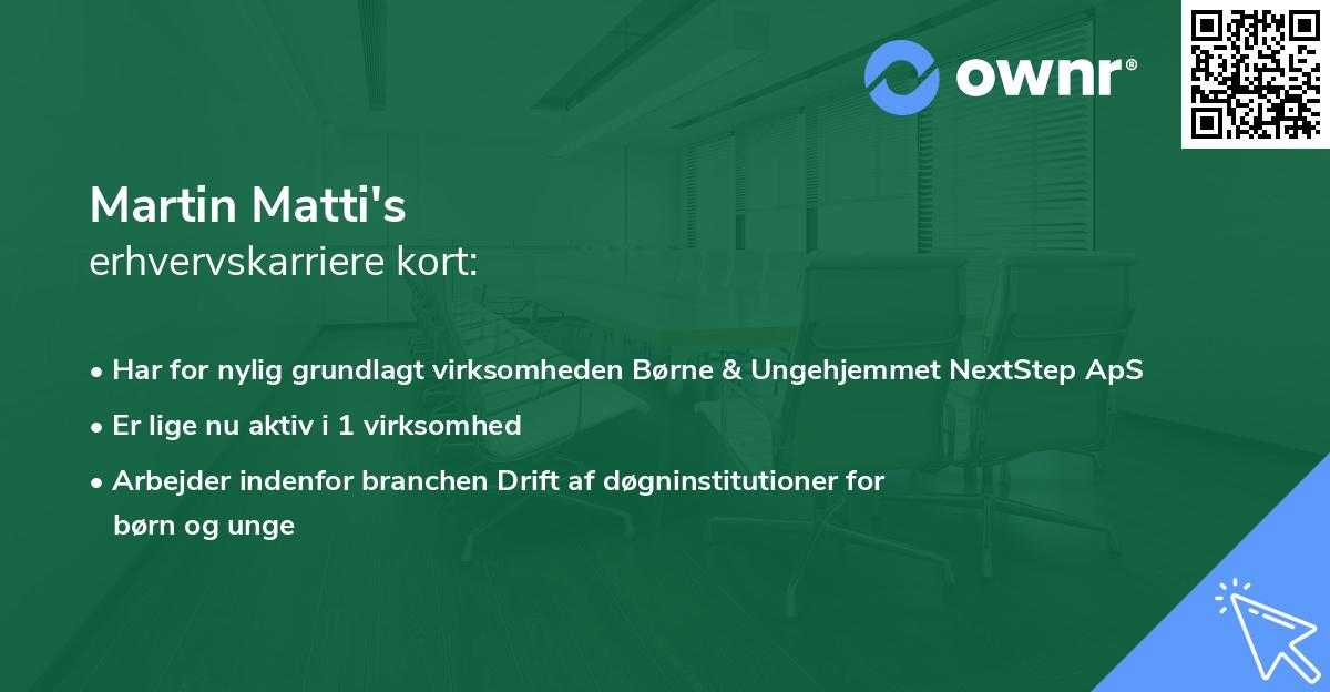 Martin Matti's erhvervskarriere kort